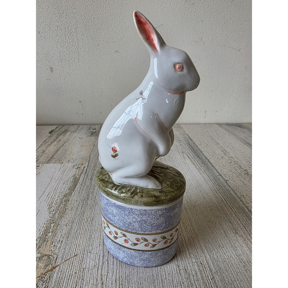 Vintage prestige bunny ceramic candle unique cottage core Easter spring rabbit